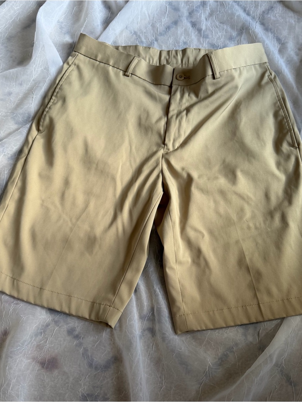 Slazenger Men's Flat-Front Tan Shorts